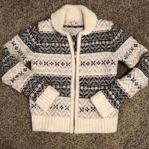 Gap fair isle zip up sweater